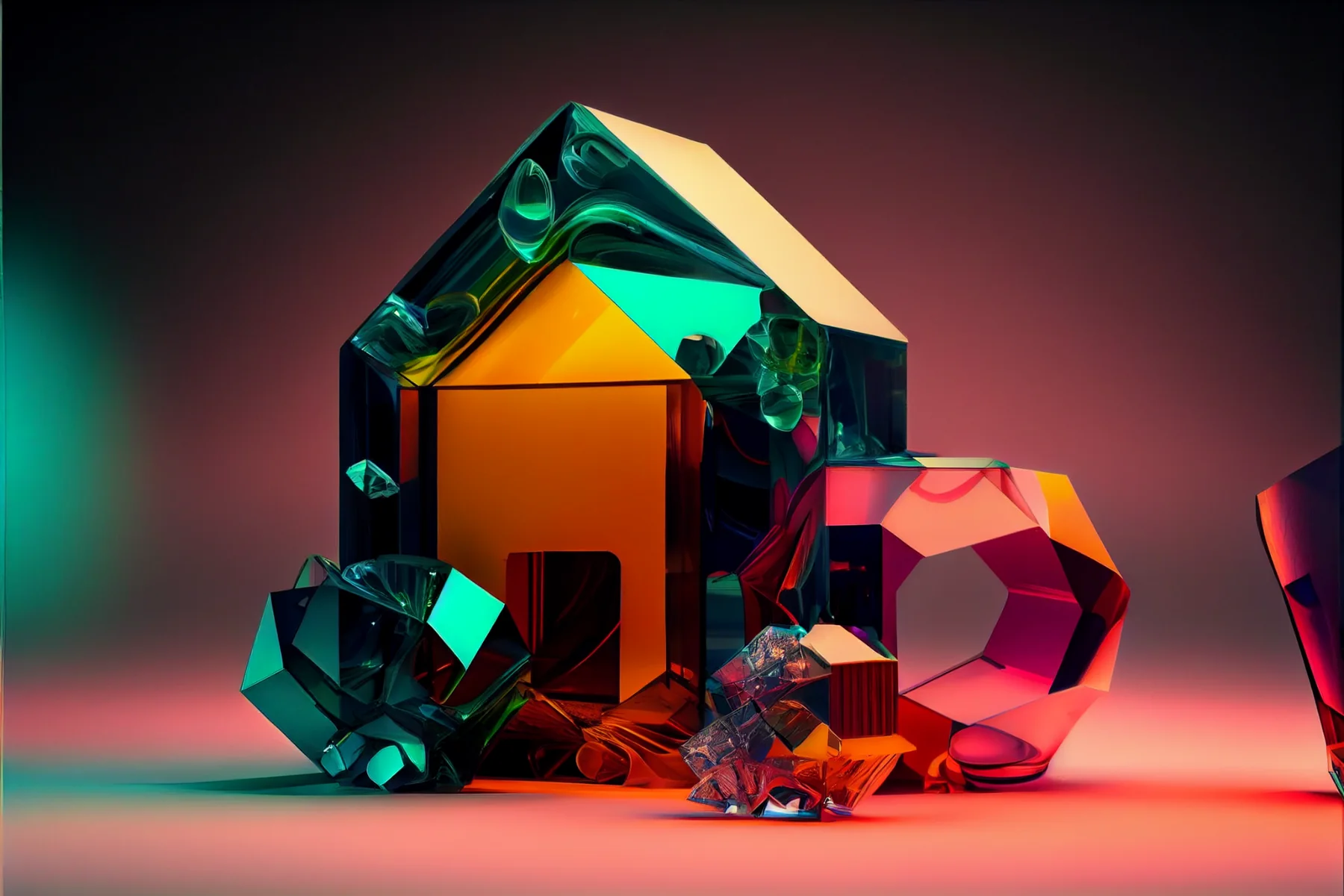 Early GEMS concept artwork showing glass-like urban structures