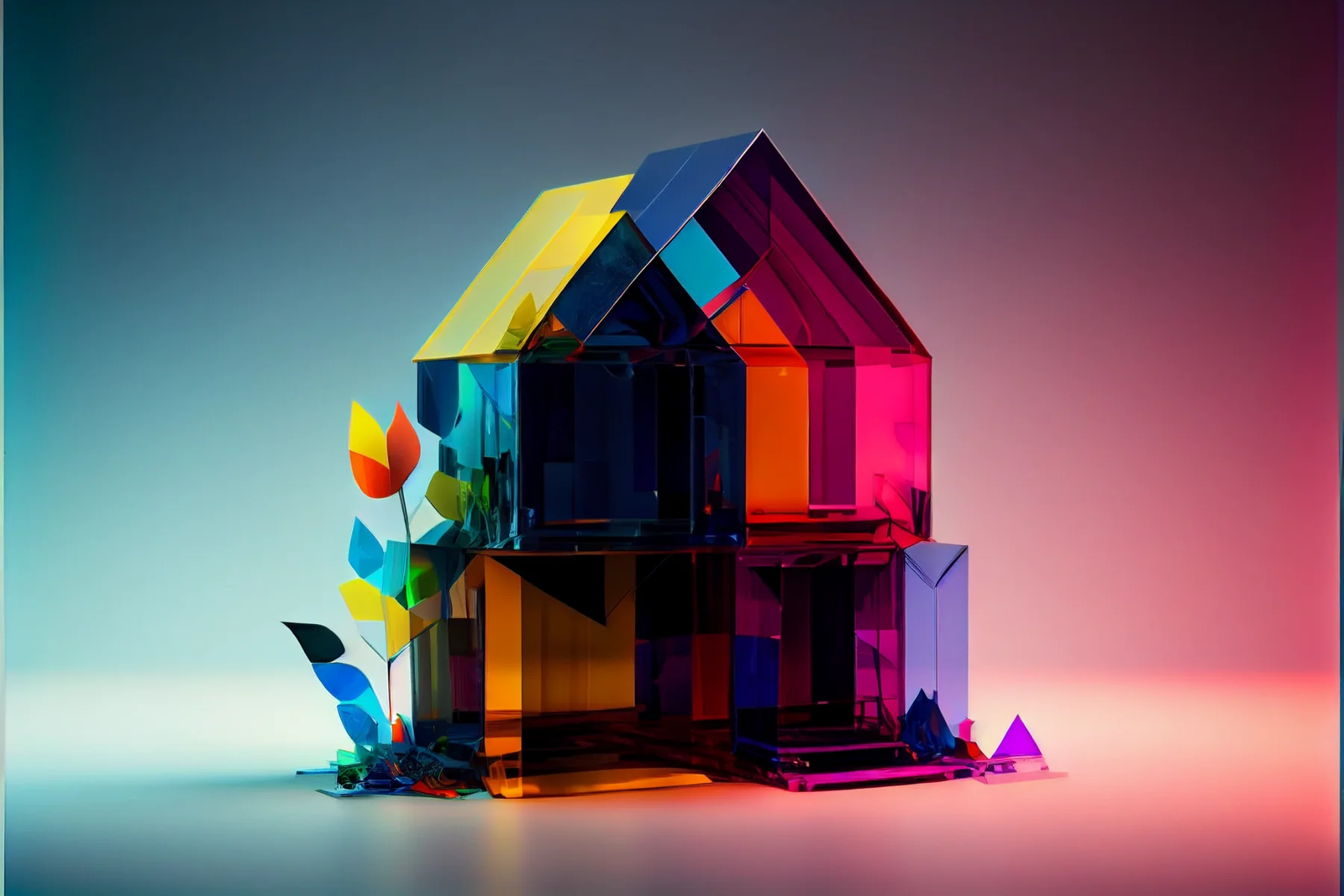 Early GEMS concept artwork showing a colourful modular building