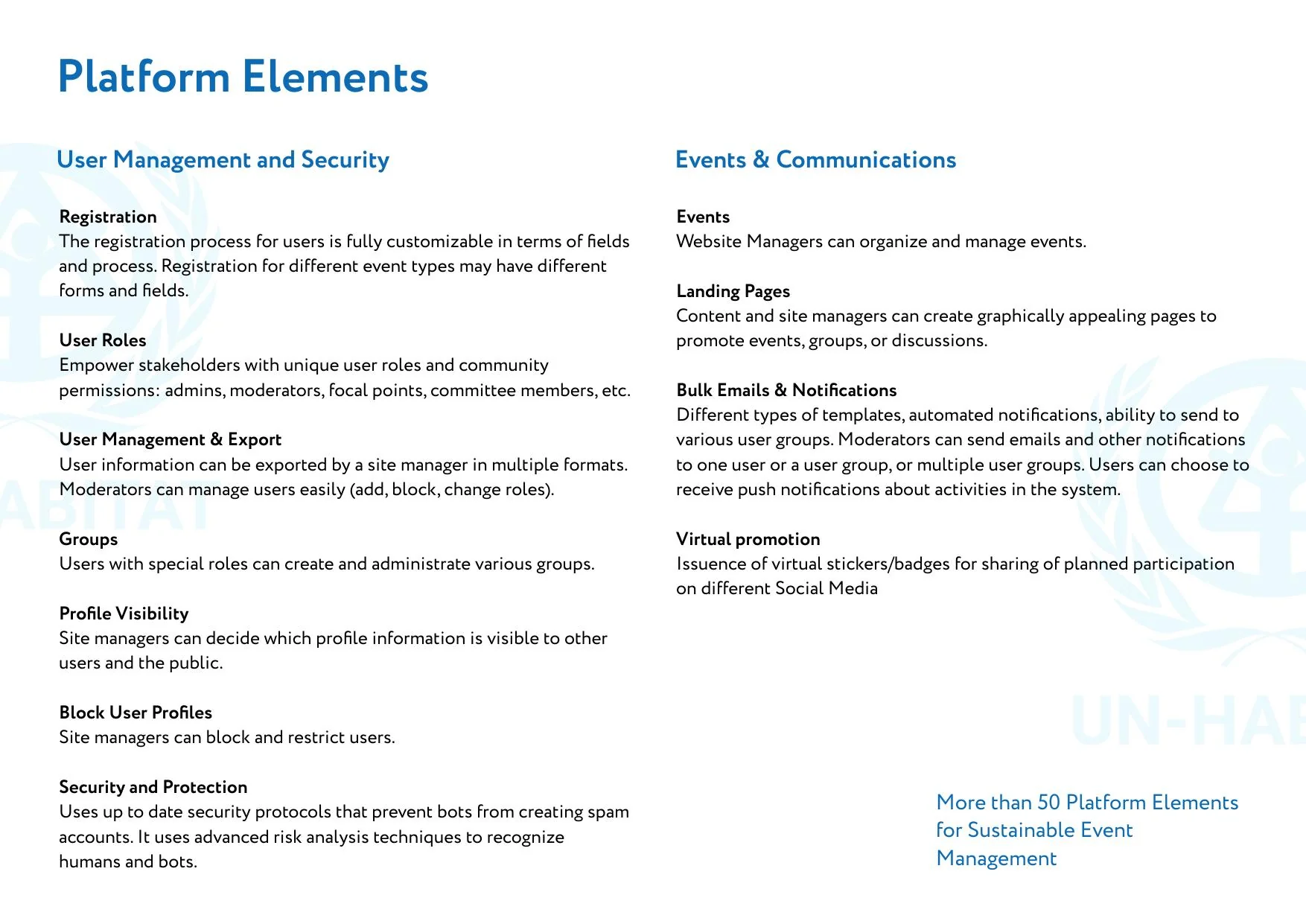 Platform Elements slide from the first GEMS concept deck