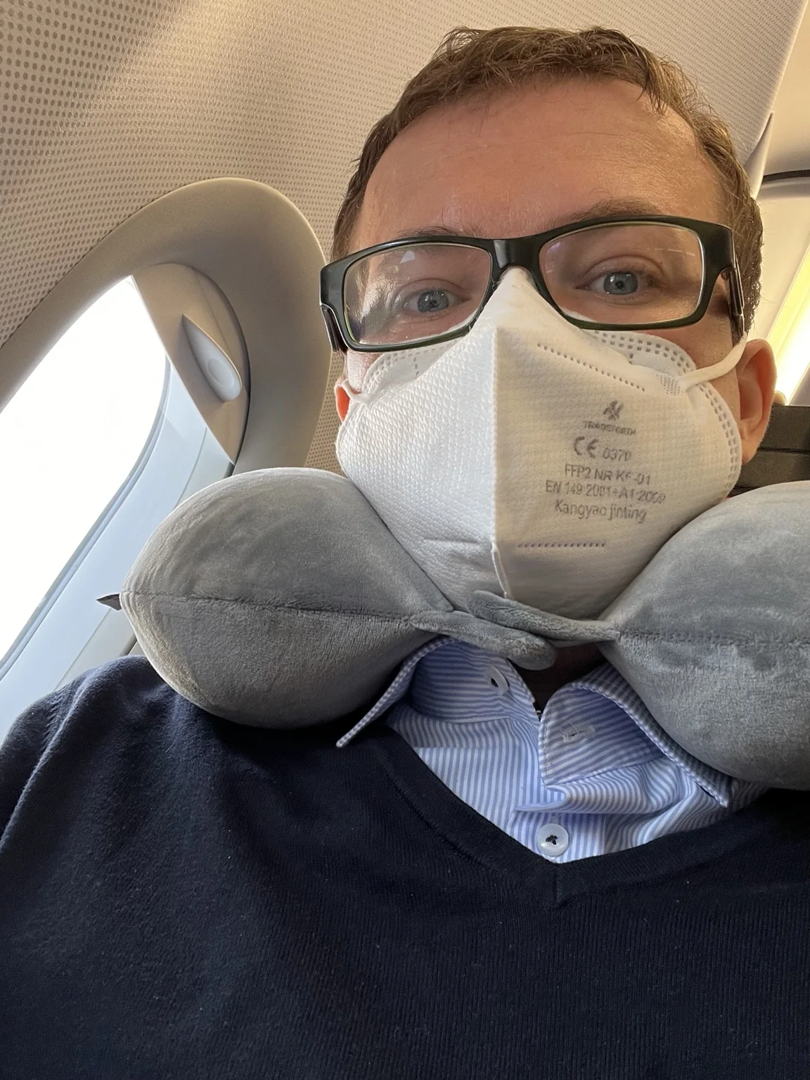 Aleksandr Shestakov on the flight back to Vienna after the post-WUF11 workshop