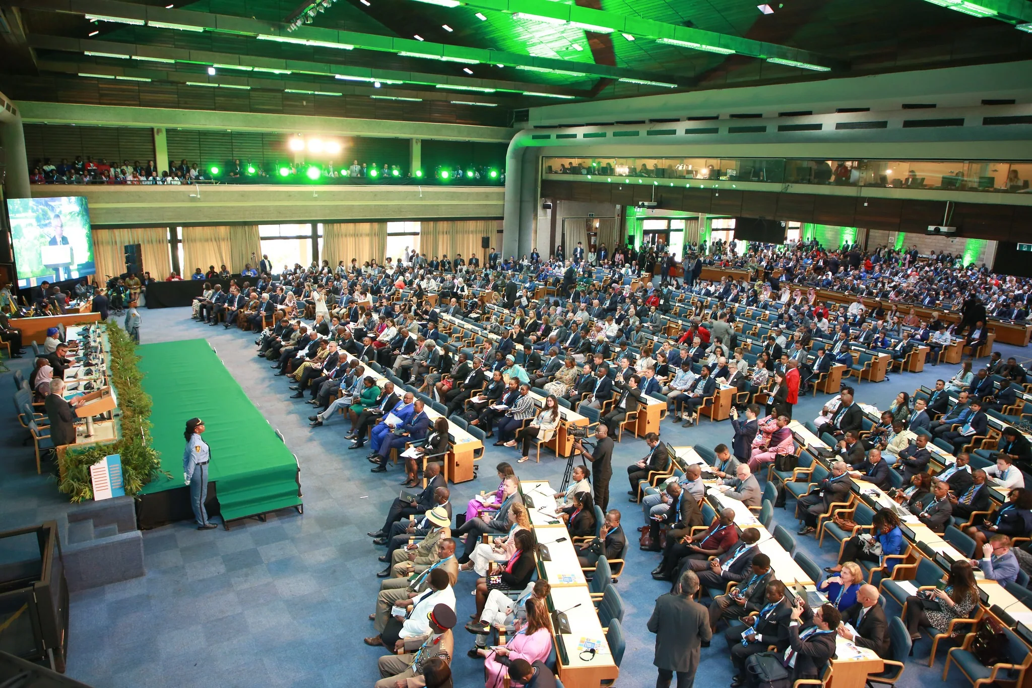 Wide official photograph of the UN Habitat Assembly opening session