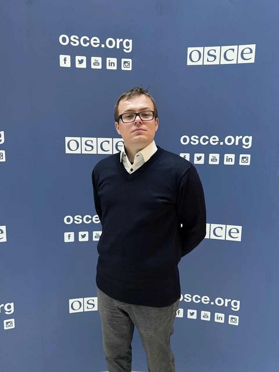 Aleksandr Shestakov at the OSCE Secretariat in Vienna in February 2023