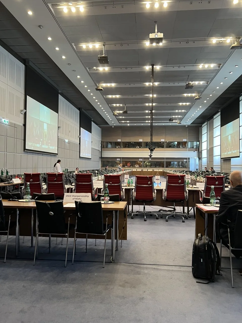 OSCE meeting hall in Vienna before the meeting begins