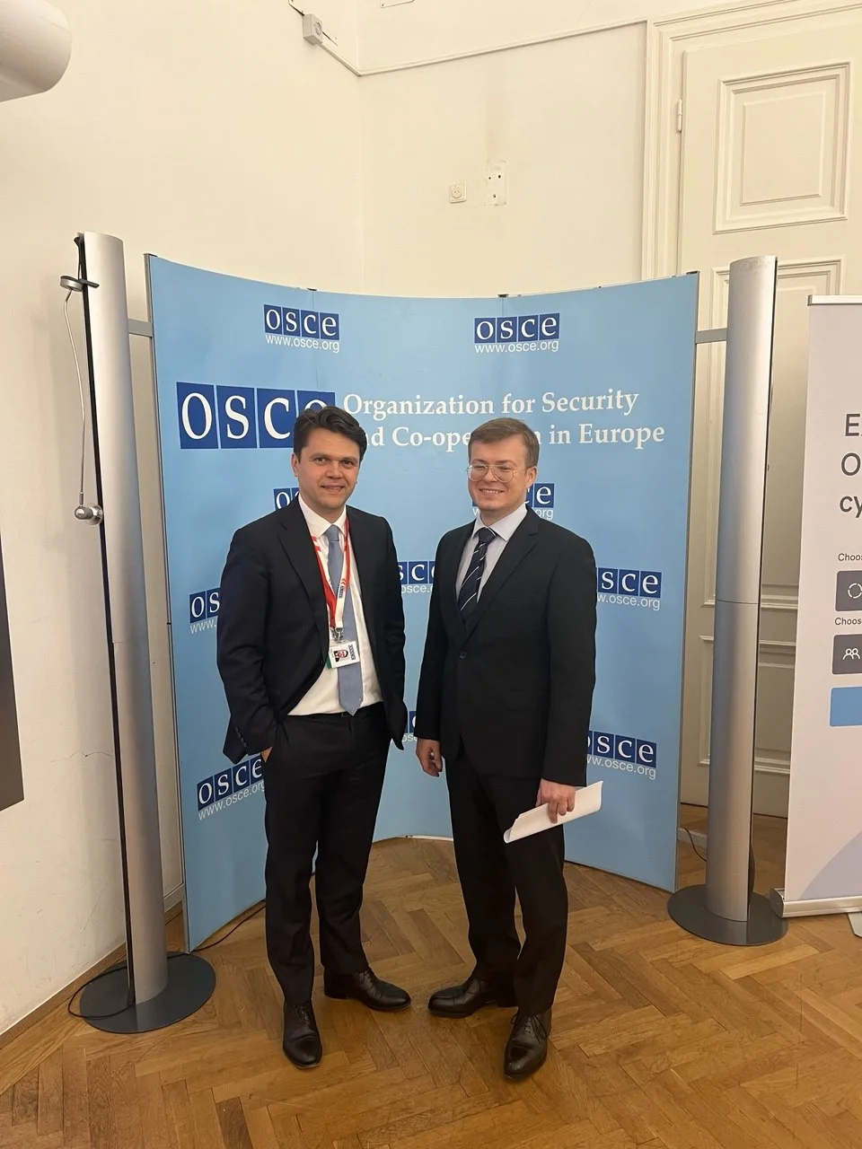 Aleksandr Shestakov and Martin Toplisek at an OSCE ODIHR meeting in Vienna